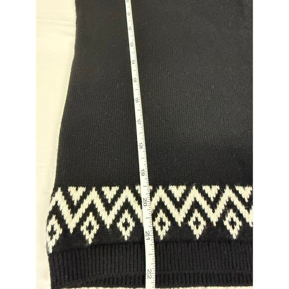 Talbots XS Black Fair Isle Sweater Nordic Geometric Pattern Cotton Blend - Picture 8 of 9
